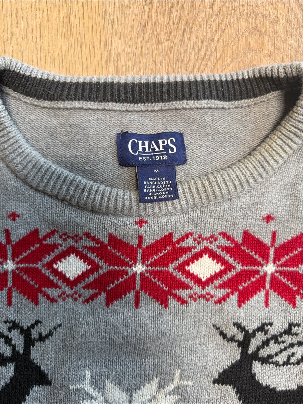 Chaps Reindeer Fair Isle Crewneck Sweater - Picture 2 of 5